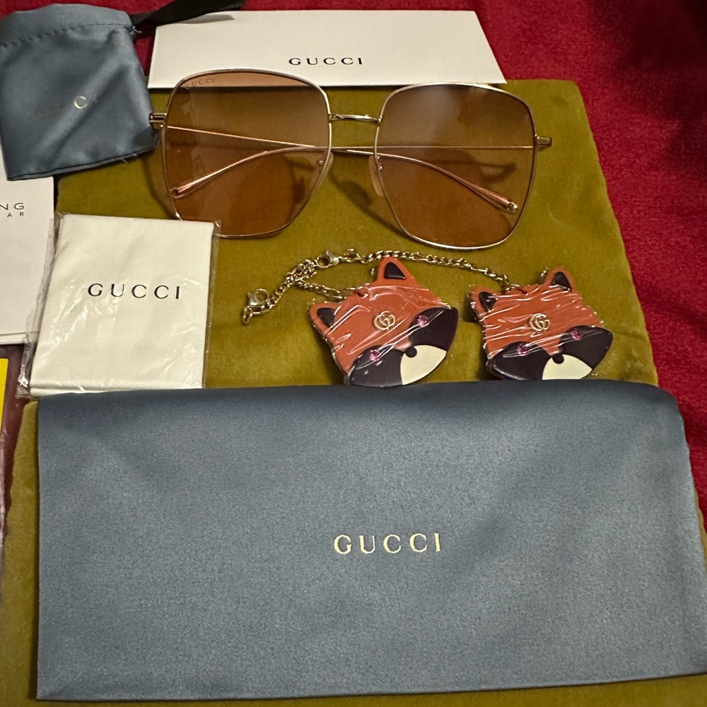 {NEW} $699 GUCCI pink gold metal glasses - 100% Authentic - Picture 8 of 16